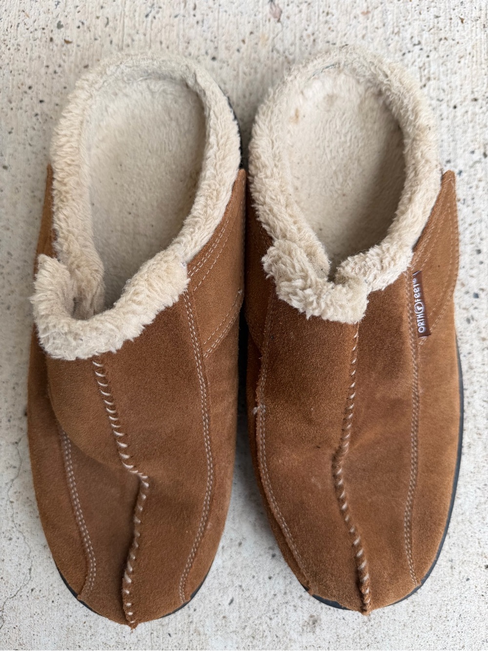 Orthofeet Asheville Brown Suede Orthopedic Slippers Mens 9 Medium